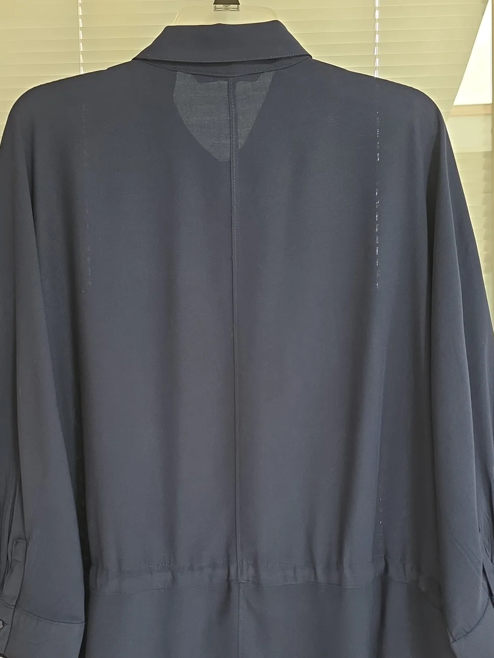 Zac & Rachel Navy Button-Front Drawstring Tunic